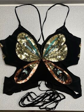 NWT! Jen's Pirate Booty Monarch Crop Top